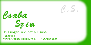 csaba szim business card